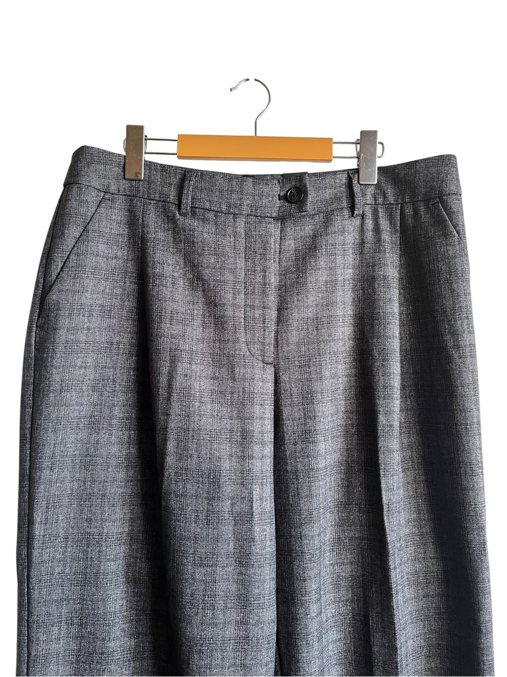 Reitmans Wide Leg Trouser Pants 16 Petite Grey Plaid NWT - Picture 3 of 16